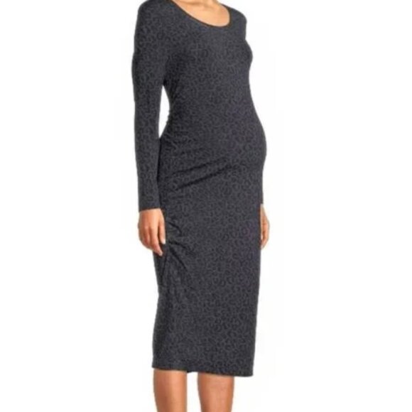 Time & Tru NWT Long Sleeve Maternity Dress Animal Print 680 - Picture 2 of 7